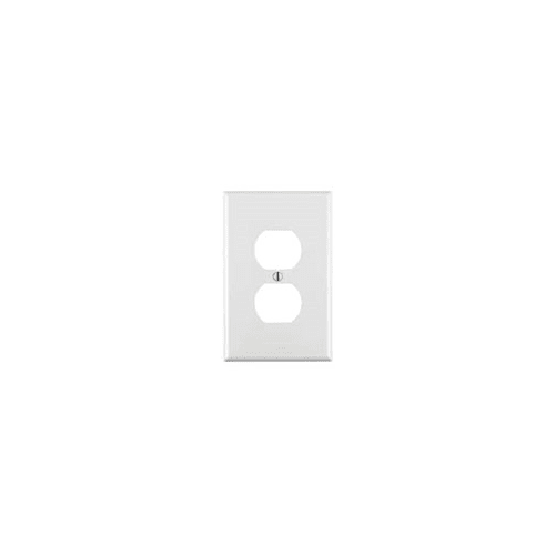 Leviton 1-Gang Duplex Receptacle Wall Plate Mid-Size Thermoplastic Nylon White